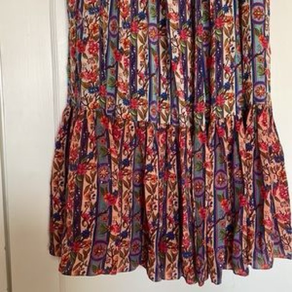 Anthropologie Tanvi Kedia Aparna Sequins Maxi Skirt Small Pleated Silk - Picture 2 of 8